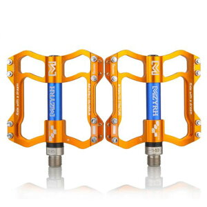 【ThinkTop】3つのベアリング自転車ペダル超軽量高強度車軸9/16”アルミ合金潤滑油ロードバイクMTBマウンテンバイク(ゴールド)
