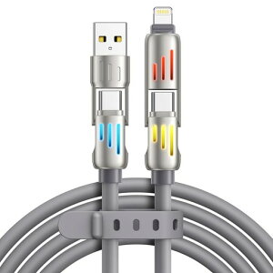 RAVIAD4in1�[�d�P�[�u�����@�\USB-C���C�g�j���O�P�[�u��240WPD3AType-C�����[�d�Ή�iPhone16/15/14/13ProMax/12mini/11/XR/XSMaxGalaxyS24/S23