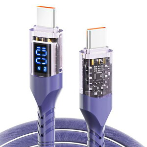 USBTypeC�P�[�u��LED�f�B�X�v���C����PD�Ή�100W�}���[�d���A���^�C���o�͕\���f�[�^�]���ő�480Mbps�̑��x�����f��(20V/5A)iPhone15/16�AMacBook�AiPad�ASamsungGalaxy