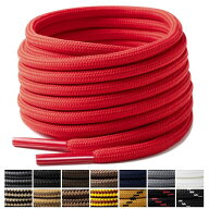 [Handshop] 2足分丸紐靴紐4mm 耐久性登山靴ハイキング(レッド、160cm)