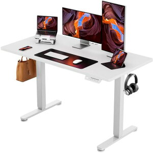 ErGear�d���I�t�B�X���[�N�e�[�u�����~���f�X�N�X�^���f�B���O�f�X�N��120cm�ω׏d80kg�����������[�@�\�㉺�������~�É����[�t�b�N�t������Ɗ��e�����[�N�y��120x���s��60x����72-118cm�z(�c