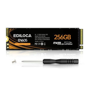 EDILOCA EN605 SSD 256GB PCIe Gen 3.0x4 NVMe1.3 M.2 2280 �����^SSD 3D TLC NAND�t���b�V������ �ő�ǂݍ���2050MB/s �m�[�g�p�\�R���ƃf�X�N�g�b�v�p�\�R�� �ɑΉ� 3�N�ۏ�