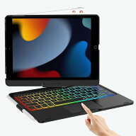 BORIYUAN iPad 10.2インチ 第7/8/9世代 キーボード ケース 360°回転 ブラック