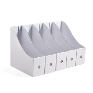 ReskyファイルボックスA4紙収納ボックス小物入れファイルスタンド5個組白