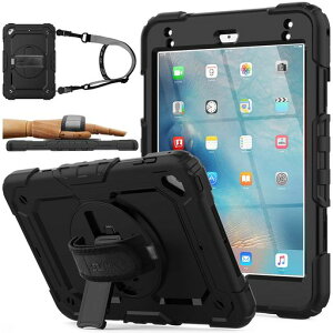 SEYMACstockiPadminiA17Pro/mini6P[XϏՌیtBty[360°]X^hnhXgbvV_[XgbvSʕیJo[(ubN)