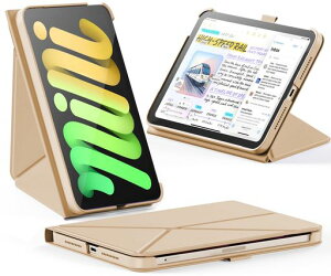 INFILAND�P�[�XiPadMini7(A17Pro)2024/iPadMini62021�Ή��X�����܂肽���ݎ��u�b�N�J�o�[�y���z���_�[�t�����p�x�}�O�l�b�g�X�^���h�I�[�g�X���[�v/�E�F�C�N�@�\�t���ی�P�[�X