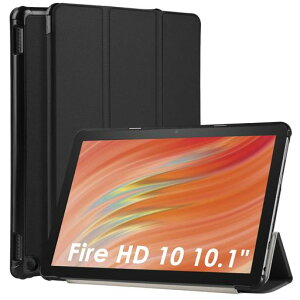 WD&CD Fire HD 10 2023 10.1�h �Ή� �^�u���b�g�P�[�X Fire HD 10 2023 �Ή� �^�u���b�g�J�o�[ ���^ �ϏՌ� �I�[�g�X���[�v�@�\ �������U�[ �O�܂�X�}�[�g �}�O�l�b�g�� �ی�J�o�[(�u���b�N)