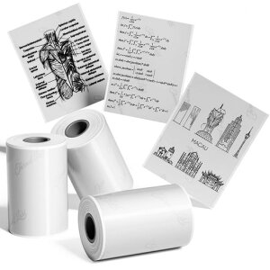 Pesuza感熱紙純正PhomemoT02M02XM02L対応感熱ロール紙透明ノーカットラベルシールロール式ペーパーミニサーマルプリンター専用印刷用紙シール強粘着再剥離