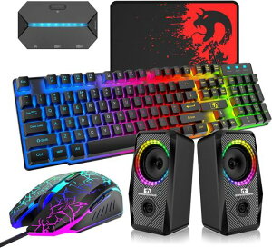 Mambasnake�Q�[�~���O�L�[�{�[�h�}�E�X�X�s�[�J�[�R���o�[�^�[�Z�b�gUSB�����u�������L���h�����@�\�}���`���f�B�A�L�[2400DPI�����ȃ}�E�X6�̃{�^���}�E�X�p�b�h�t���Q�[�~���O�X�s�[�J�c