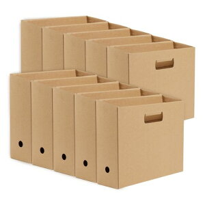 Kinstar収納ボックスファイルボックスクラフト紙A4横10個入り