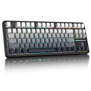 ATTACK SHARK X87 �Q�[�~���O�L�[�{�[�h ���C�����X/Bluetooth/USB �g���C�[���[�h ���J�j�J���L�[�{�[�h �z�b�g�X���b�v �T�C�h����L�[�L���b�v �K�X�P�b�g�\�� 5�w�z���t�H�[���t�����j�A �X�c