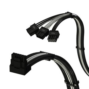 LINKUP - AVA ���C�g�A���O�� PCIE 5.0 16�s��(12+4�s��)to 3x8�s�� | 16AWG �X���[�u�t�� | RTX50�ERTX40�ERTX30 FE �ƌ݊������� | Corsair/ThermalTake PSU ��p�݌v