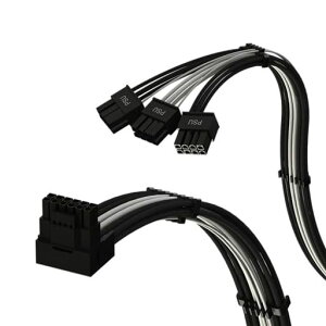 LINKUP - AVA ���C�g�A���O�� PCIE 5.0 16�s��(12+4�s��)to 3x8�s�� | 16AWG �X���[�u�t�� | RTX50�ERTX40�ERTX30 FE �ƌ݊������� | Corsair/ThermalTake PSU ��p�݌v