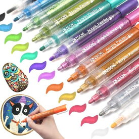 ZSCM12色アクリルマーカーペンマンガ用ペンマ芸術塗装書道スケッチ多材質の絵画が達成絵の具は様々な材質に付着できます文房具