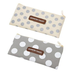 Getrays2個カンバスペンケース、ポルカドット鉛筆バッグペンシルポーチジッパー袋筆箱収納バッグために事務所学校文房具、多目的化粧ポーチ小銭入れ財布ために化粧品キー現金旅行用(白…