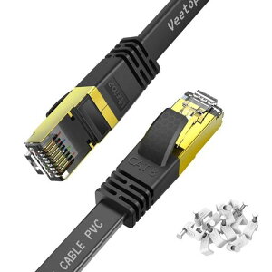 Veetop20mLAN�P�[�u��CAT8�t���b�g�ܐ܂�h�~��R���ό󐫒�����40Gbps2000MHz26AWG��d�V�[���h�t���R�l�N�^RJ45��Ɨp�p�\�R�����[�^�[PS4PS5Xbox���ɑΉ�WiFi�P�[�u��