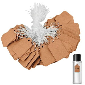 Doyime値札タグクラフトタグ(200枚)プライスタグギフトラベル糸付き結婚式菓子屋衣類ジュエリー腕時計価格タグ装飾用ジュエリーラベル