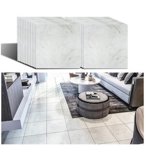 VEELIKEフロアタイル大理石シートグレーフロアシート床タイルフローリングシートリメイクシートマットフローリング補修はがせる置くだけ接着剤不要模様替え床材リフォームDIY床デコ防…