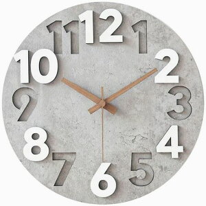 セクションBOMU-TECH無限BOMU壁掛け時計北欧おしゃれ音がしない3D立体数字掛け時計ウォールクロッククロックインテリア欧米風静音見やすい立体数字直径30cm静音非電波