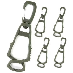 Kasinfly手袋ホルダー回転カラビナグローブホルダー収納タオルクリップ紛失防止手袋クリップ軽量持ち運びタオルホルダー多機能5枚入れグリーン