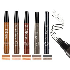 新感覚アイブロウナチュラル薄づき仕様滑らかな筆先色持ち落ちないくっきり色鮮やかフォーク型ブラシリキッドアイブロウ4TipEyebrow4TippedPreciseBrowPenTinyMy4Tip