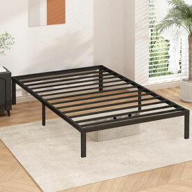 ベッドフレームゼミダブル単品ハイスタイル耐荷重300kgヘッドレスメタルベッドフレーム幅約120x長さ約197cmx高さ約30cm頑丈パイプベッド耐久性通気性組立簡単5年安心保障