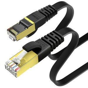 2mKASIMOLAN�P�[�u��CAT7�t���b�g�������^10Gbps600Mhz�����L��lan�P�[�u��STP���c���ܐ܂�h�~RJ45�J�e�S���[7�t���b�g�P�[�u��(2m�u���b�N)