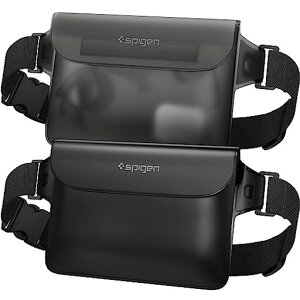 Spigen ���S�h�� �E�G�X�g�|�[�` 2���Z�b�g ���� IPX8�F�� �C �v�[�� �� ���s �A�E�g�h�A �X�}�z���[�\ �O�d�`���b�N �x���N�� PVC ��e�� �h���o�b�O A620 AMP04531 (�u���b�N)