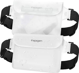 Spigen ���S�h�� �E�G�X�g�|�[�` 2���Z�b�g ���� IPX8�F�� �C �v�[�� �� ���s �A�E�g�h�A �X�}�z���[�\ �O�d�`���b�N �x���N�� PVC ��e�� �h���o�b�O A620 AMP06022 (�X�m�[�E�z���C�g)