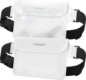 Spigen ���S�h�� �E�G�X�g�|�[�` 2���Z�b�g ���� IPX8�F�� �C �v�[�� �� ���s �A�E�g�h�A �X�}�z���[�\ �O�d�`���b�N �x���N�� PVC ��e�� �h���o�b�O A620 AMP06022 (�X�m�[�E�z���C�g)