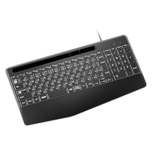iClever �L�� �L�[�{�[�h �傫�߂̕��� 7�F�o�b�N���C�g ���{��z�� �e���L�[�t�� �p���^�O���t ���邳���� USB�ڑ� ���^ �É� �L���L�[�{�[�h �n���h���X�g�t�� 1.4M�P�[�u�� �R���s���[�^�[�c