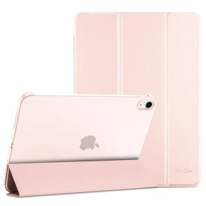 ProCaseiPad11世代/10世代ケースiPad(A16)11インチ2025/10.9インチ2022通用軽量耐衝撃三つ折りスタンドスマートカバー(ライトピンク)