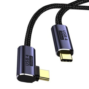 USB Type-c �P�[�u�� L�� USB4 �P�[�u�� Thunderbolt 3�Ή�(20Gbps) PD�Ή� 100W�}���[�d 8K/60Hz�f���o�� �����ϋv�i�C���� �^�C�vc �P�[�u�� Mac Book Pro/Air�AiPad
