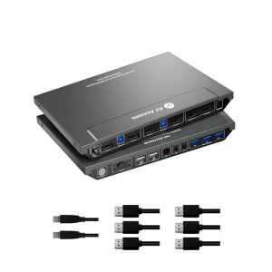 AVAccess8KKVM�X�C�b�`2����2�o��2���j�^�[2��̃R���s���[�^�[KVM�ؑ֊�DisplayPort8K@60Hz4K@165hz/144Hz�ADPKVM�X�C�b�`�f���A�����j�^�[�AUSB