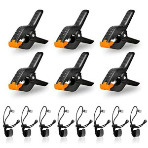 EMARTスプリングクランプ強力クリップ6パックロープクリップ8パック背景布クリップ固定クランプセット滑り止め絶縁圧着溶接切断物干しDIY固定器具/撮影スタンド/写真スタジオ/木工対応…