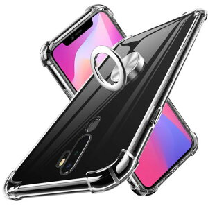 Oppoa52020ケースリング透明TPUクリア薄型リング付き回転リング車載ホルダー対応ケース黄変防止耐衝撃米軍MIL規格取得滑り止め指紋防止カメラ保護TPUカバーN408-a5a9-01