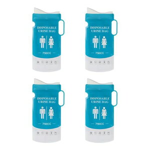 携帯トイレ4個セット携帯トイレエチケット袋付き登山車用非常用トイレ男女兼用750ml車載用旅行用防災用に最適