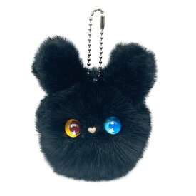 [NATUAKE]うさぎぬいぐるみキーホルダー可愛いふわふわバッグチャームキーチャーム誕生日プレゼント女性レディース友達雑貨(うさぎブラック)