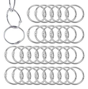 100個カードリングBetterJonny外径30mm金属製ルーズリーフバインダーリング学習カードメタルバインダーリングブックレットキーホルダーカードファイル用