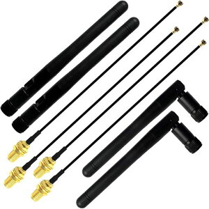 YoumileWifiアンテナピグテール、SMAオスコネクタアンテナ延長ケーブル、U.FLIPEXIPXMHFMHF2メス延長ケーブル、ワイヤレスネットワークルーター用3dBi2.4GHzWiFiアンテナSMAオス