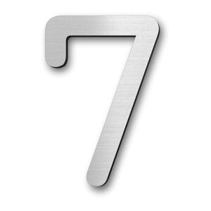 かたちラボ階数表示プレート7ナナステンレス調シルバー丸ゴシック体数字銀色屋外対応シール式日本製