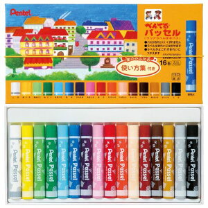 ぺんてるクレヨンパスパッセル使い方集付き16色5個GHPAR-16