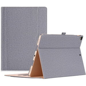 ProCaseiPadPro�P�[�XPU�J�o�[�X�^���h�@�\�r���e�[�W�f�U�C�����ނ�J�[�h�p�|�P�b�g�t���K�p�@��:iPadPro12.9�h(2015/2017)(�O���[)
