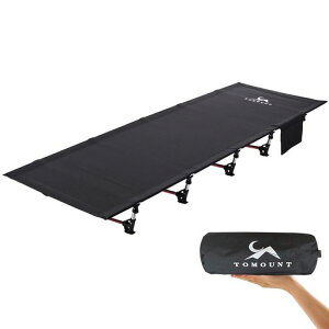 TOMOUNT �A�E�g�h�A�x�b�h �L�����v�R�b�g �܂肽���� �x�b�h �y�� �ω׏d150kg �ȈՃx�b�h �R���p�N�g �h�� �ʋC�� �h�� ���[�P�[�X�t�� (Black)