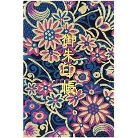 千糸繍院御朱印帳L【黒蔦艶華】西陣織金襴装丁/刺繍文字蛇腹式48ページ大判(金色刺繍文字/生成り本文)