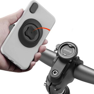 sincetop自転車スマホホルダーバンドルステムスマホマウントアルミステムケイタイホルダーマウンテンバイクやロードバイク用クイックコネクトクリップスタンドMTBバークランプiPhone用-ブ…