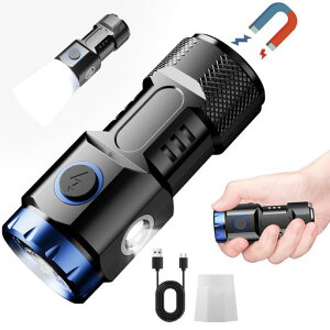 L-Tou小型LED懐中電灯ハンディライトUSB充電式6つ照明モード軽量【8個のランプビーズ】高輝度明るいミニライト磁吸式落下耐久IPX66防水散歩登山夜釣り点検作業用地震停電アウトドアキャン…