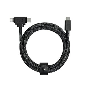 NativeUnion(�l�C�e�B�u���j�I��)BeltCableDuo?1.5m�����͕ґg���j�o�[�T���[�d�P�[�u��?�Đ��f�ސ�?2-in-1�}���`�f�o�C�X