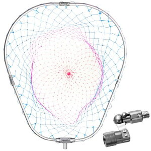 SANLIKEランディングネットタモジョイントアルミ製大型タモ網折りたたみナイロンネット超軽量オーバルフレームSサイズタモ枠37x40cmネットジョイントガンメタ色