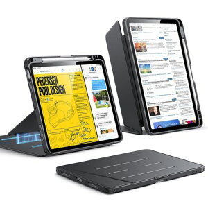 ESR iPad Air 11�C���` �P�[�X M4/M3/M2(2026/2025/2024)iPad Air ��5/4����(2022/2020)�Ή� �y�����[ �O�܂�X�^���h �c���Ή� ���p�x���� �ϏՌ� �S�ʕی� �I�[�g�X���[�v Pencil